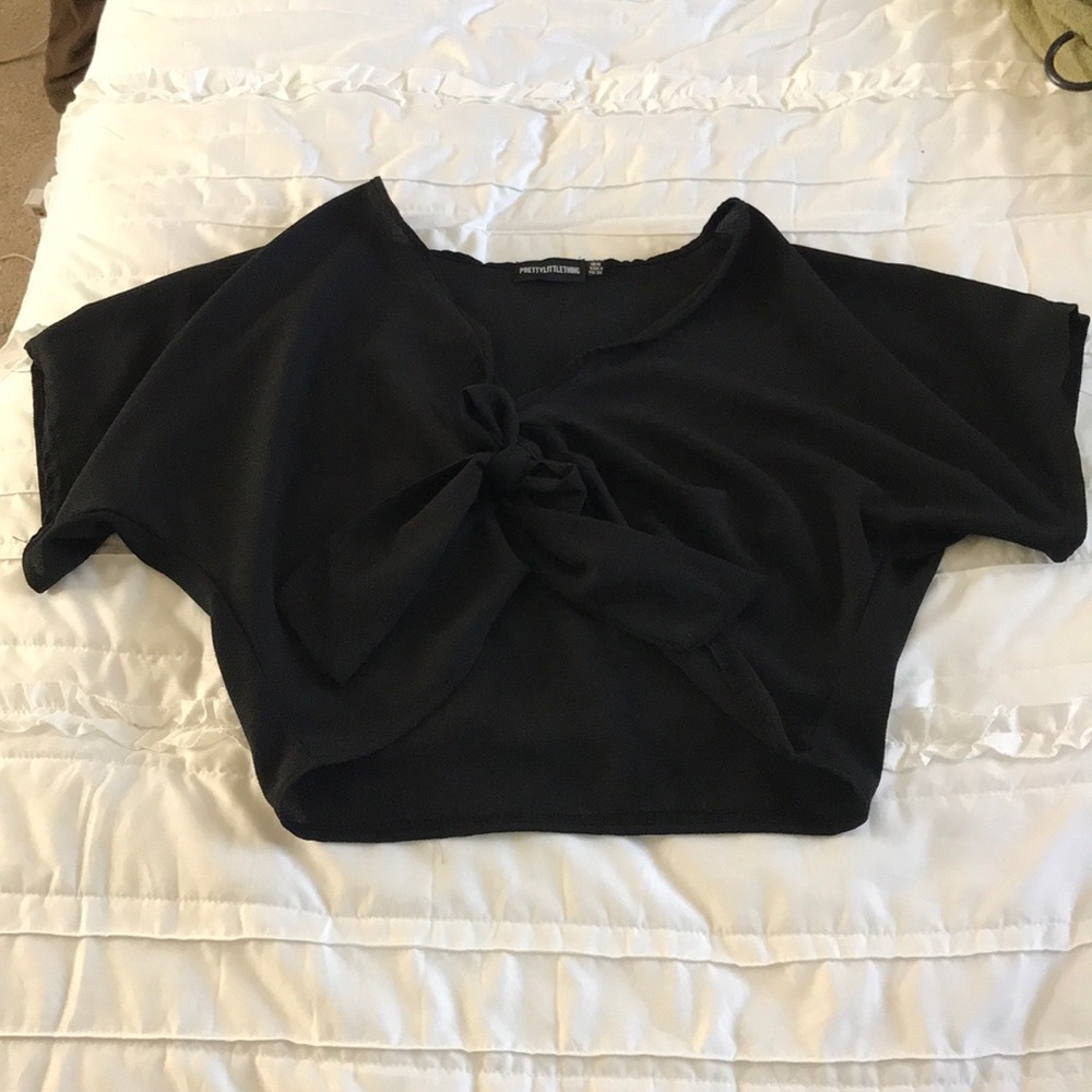 Black tie blouse